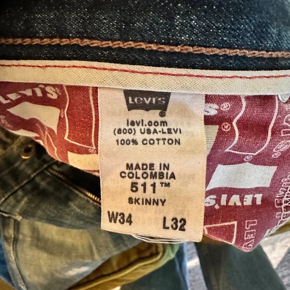 LEVI'S 511 | Distressed Lived-In Vintage Wash Denim Jeans *Rare* - Picture 8 of 11